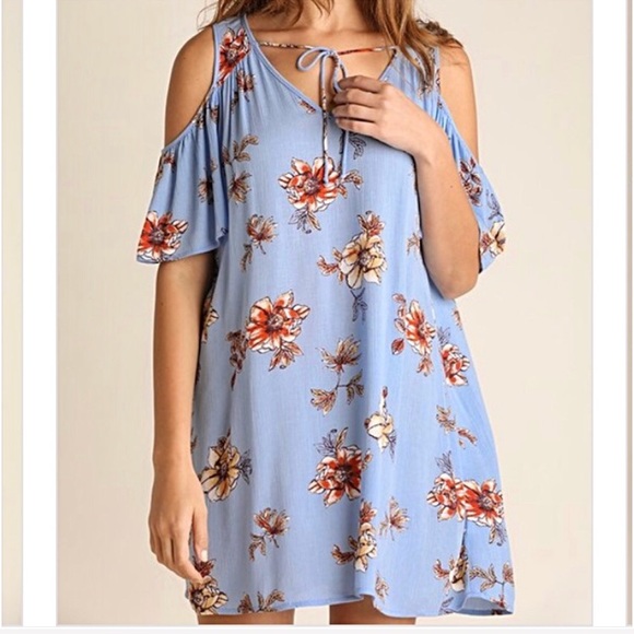 πSALE Boho Floral Cold Shoulder Tunic Dress SML - Picture 7 of 7